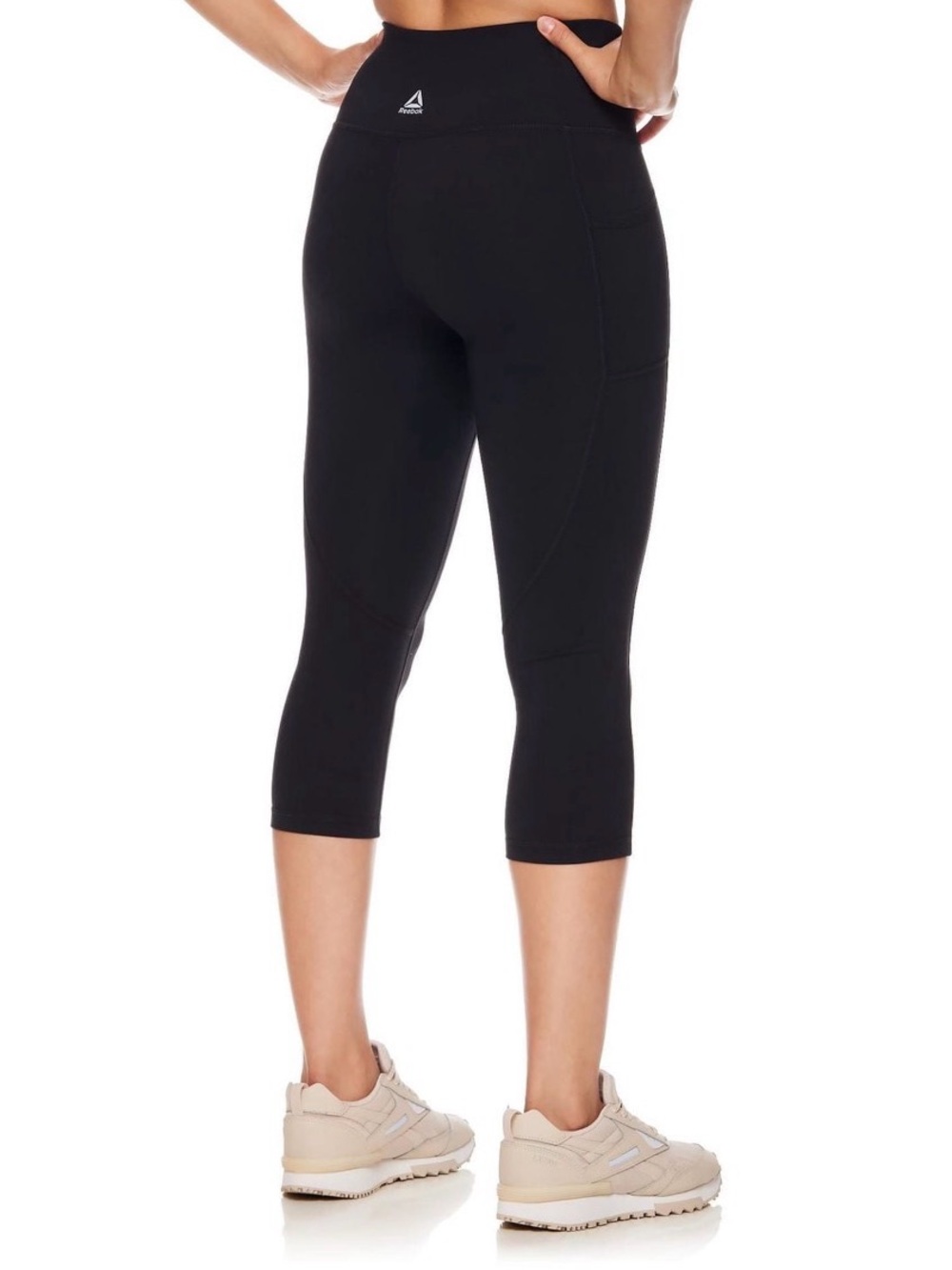 Reebok Black High-Waist Cropped Capris